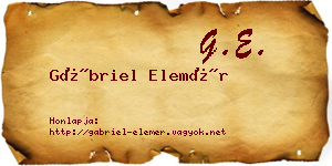 Gábriel Elemér névjegykártya